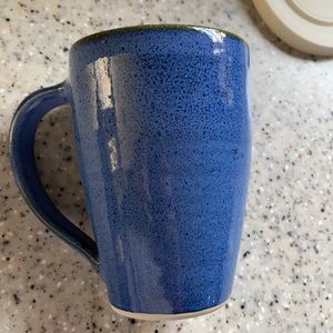 tall blue ceramic porcelain Pottery mug